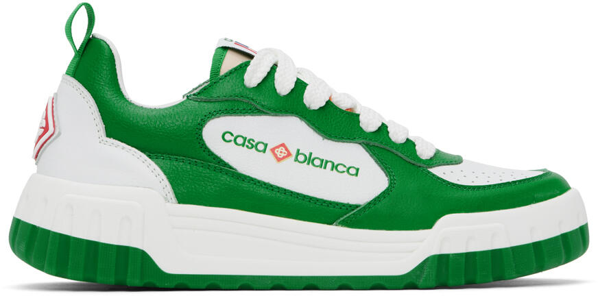 Casablanca Green & White Court Sneakers Cover