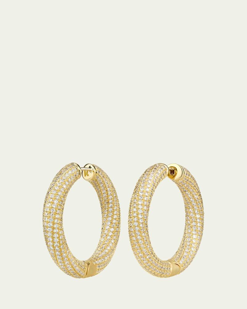 Paul Morelli Ultimate 18K Yellow Gold Pavé Diamond 30mm Hoop Earrings Cover