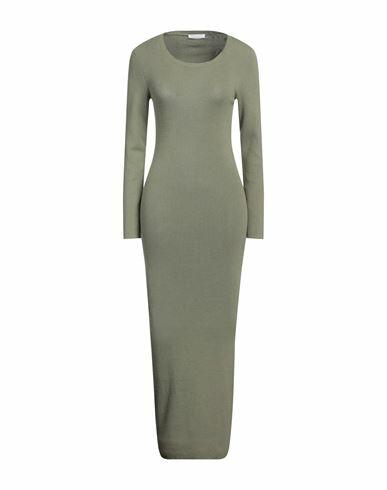 Majestic Filatures Woman Maxi dress Military green Organic cotton, Elastane Cover