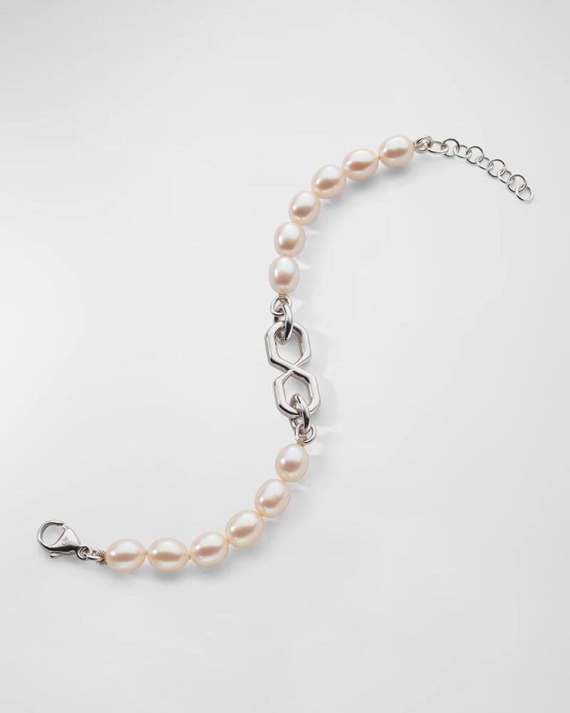 Monica Rich Kosann Sterling Silver The Symbol Pearl Infinity Bracelet Cover