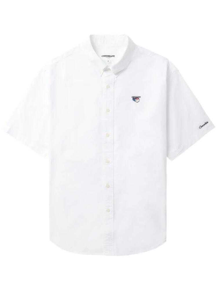 CHOCOOLATE logo-embroidered cotton shirt - White Cover