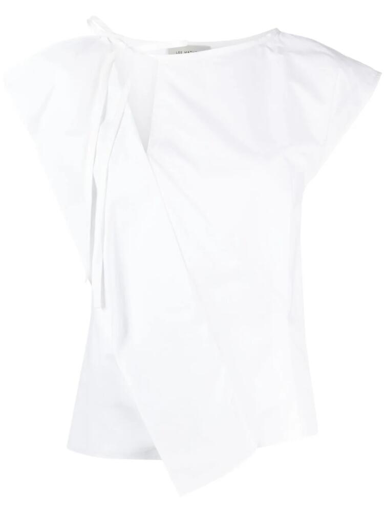 Lee Mathews tie-fastening asymmetric cotton top - White Cover