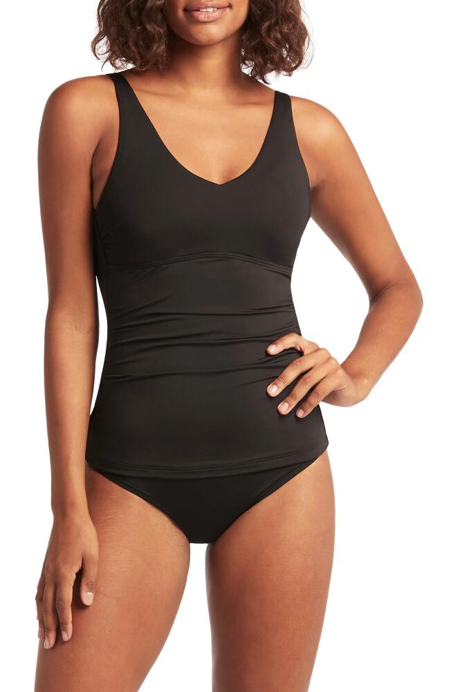 Sea Level Singlet D- & DD-Cup Tankini Top in Black Cover