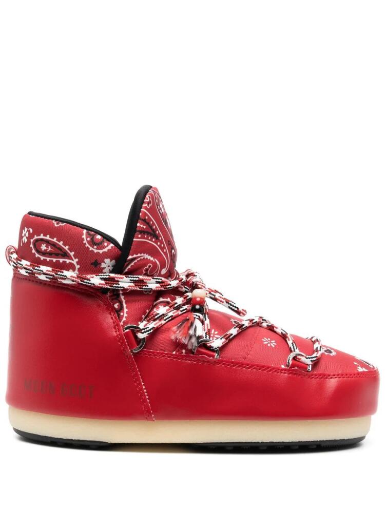 Alanui x Moon Boot bandana-print snow boots - Red Cover