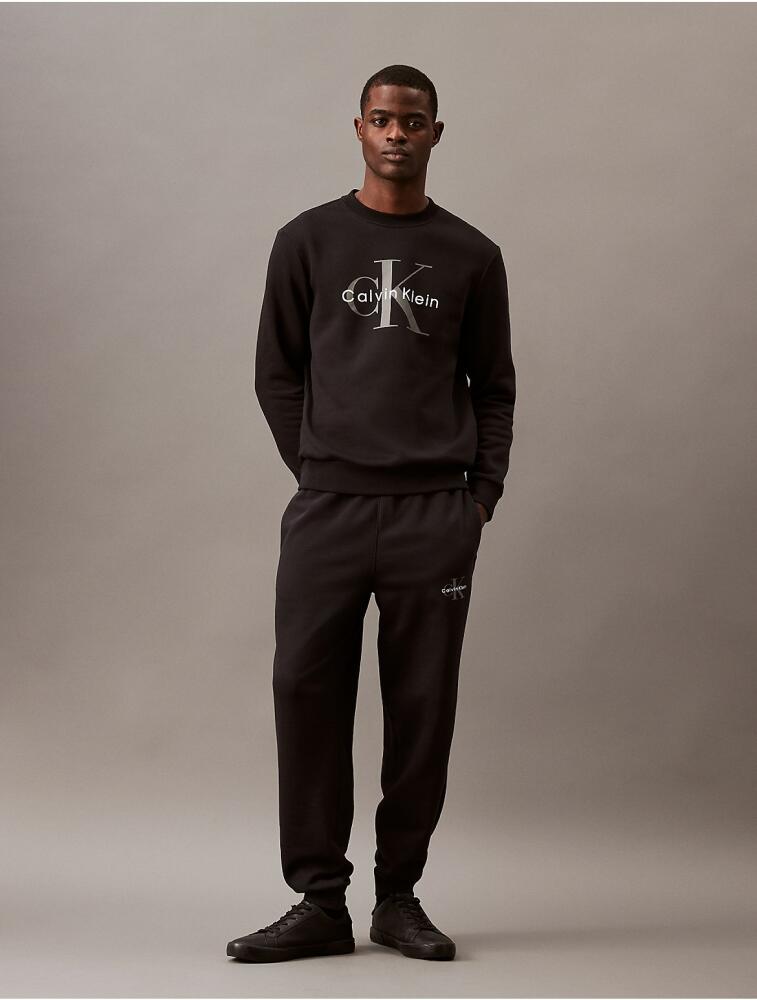 Calvin Klein Men's Monogram Logo Fleece Joggers - Black Cover