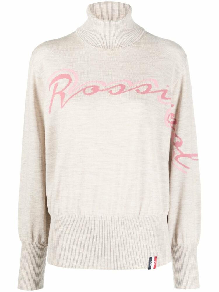 Rossignol logo-intarsia merino wool-blend jumper - Neutrals Cover