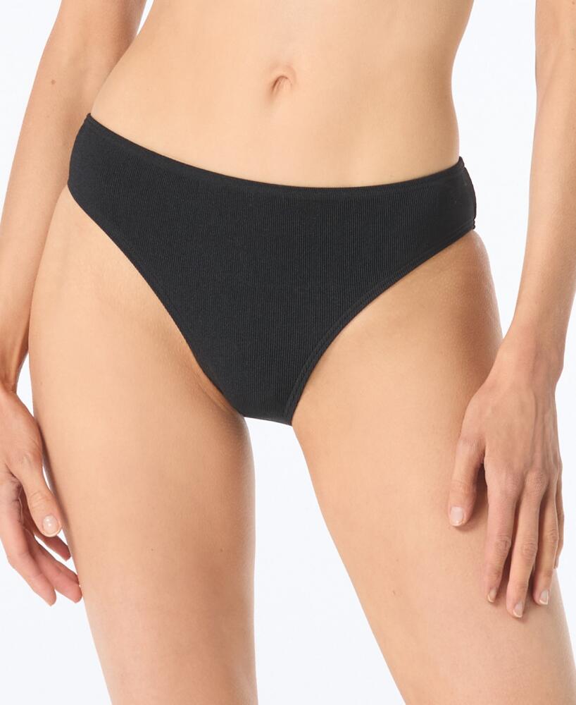 Michael Michael Kors Women's Solid Full Coverage Bikini Bottoms - Black Cover