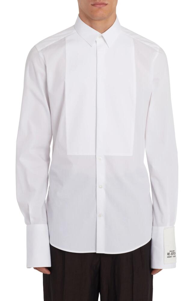 Dolce & Gabbana Cotton Poplin Tuxedo Shirt in White Cover