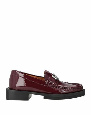 Ganni Woman Loafers Burgundy Leather Cover