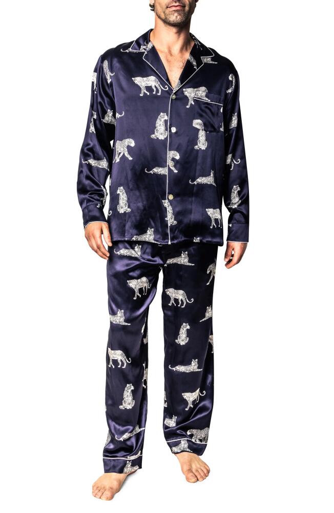 Petite Plume Panthre de Nuit Silk Pajamas in Navy Cover