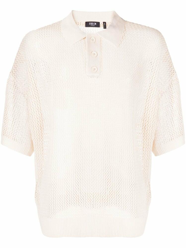 FIVE CM open-knit polo shirt - Neutrals Cover