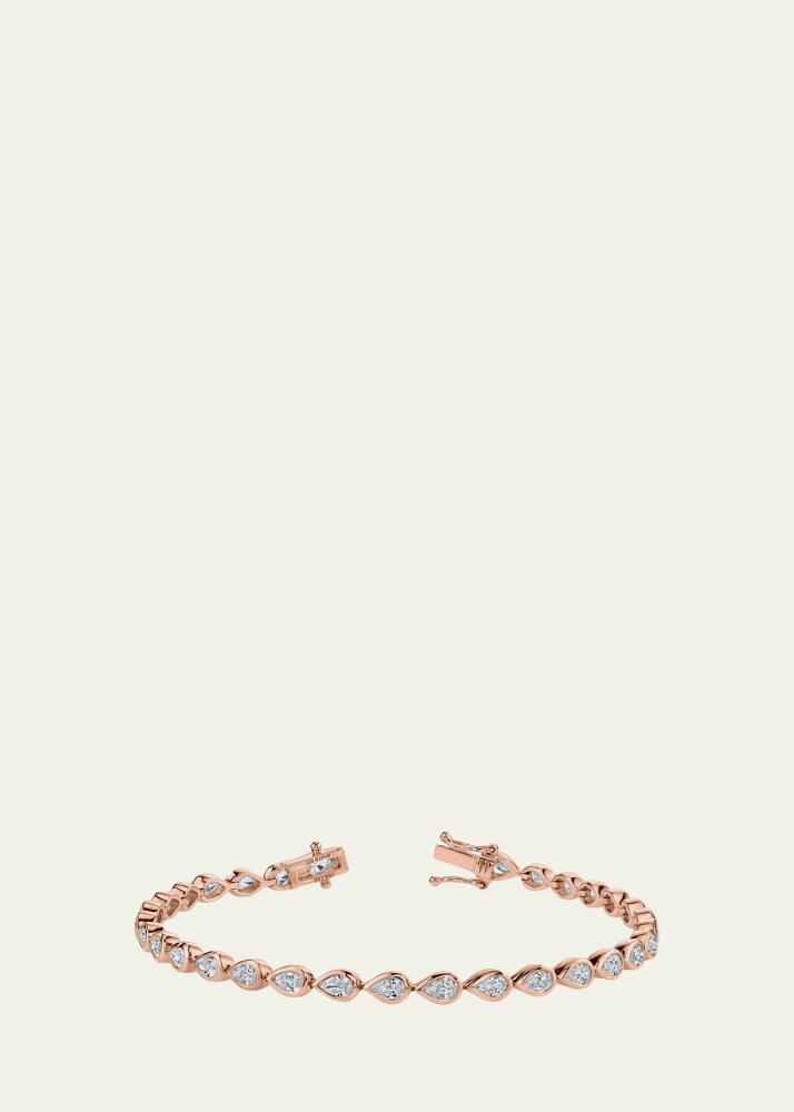 Anita Ko 18k Rose Gold Pear Diamond Bezel Tennis Bracelet Cover