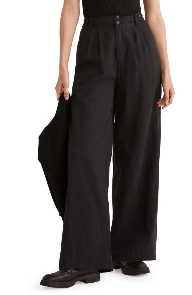 Madewell Harlow Wide Leg Pants in True Black Cover