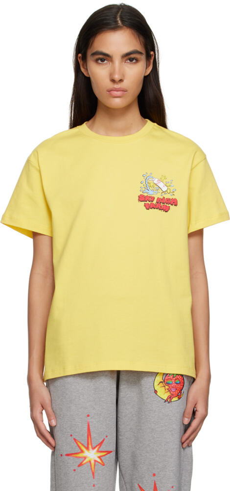 Sky High Farm Workwear Yellow 'Slippery When Wet' T-Shirt Cover