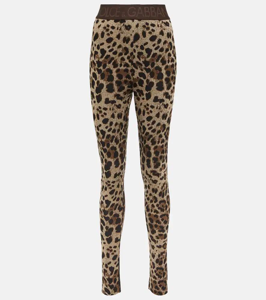 Dolce & Gabbana High-rise leopard-print leggings Cover