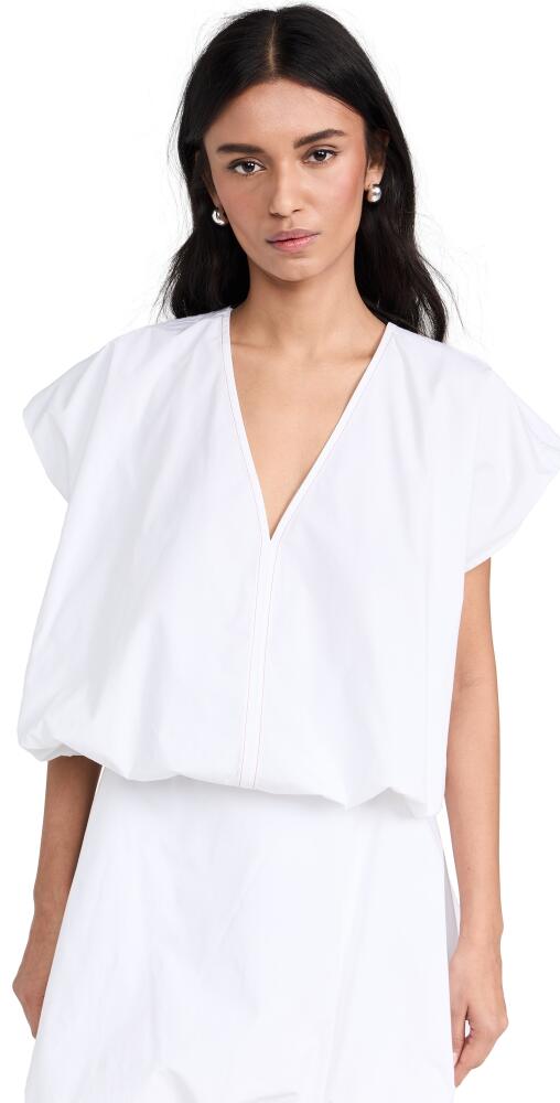 Victoria Beckham Sleeveless Gathered Waist Top White Cover