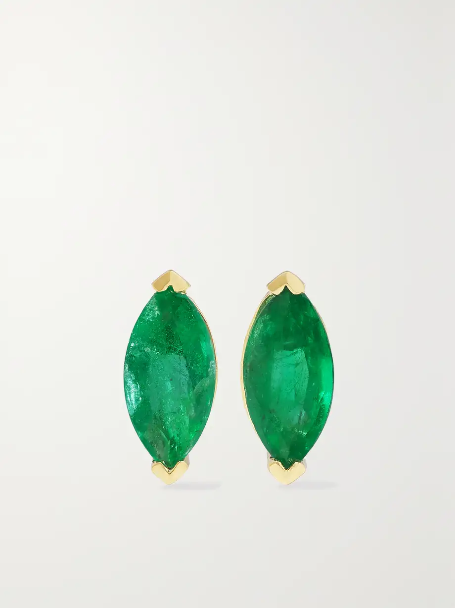 SHAY - 18-karat Gold, Emerald And Diamond Earrings - One size Cover