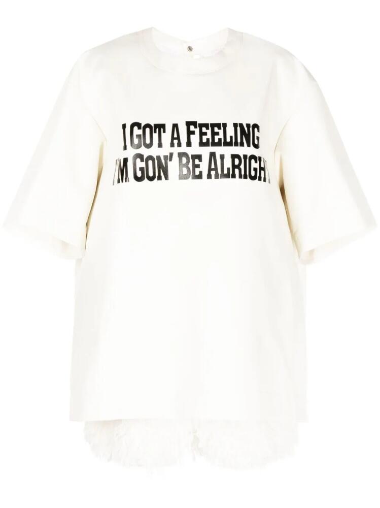 sacai I Got A Feeling layered T-shirt - White Cover