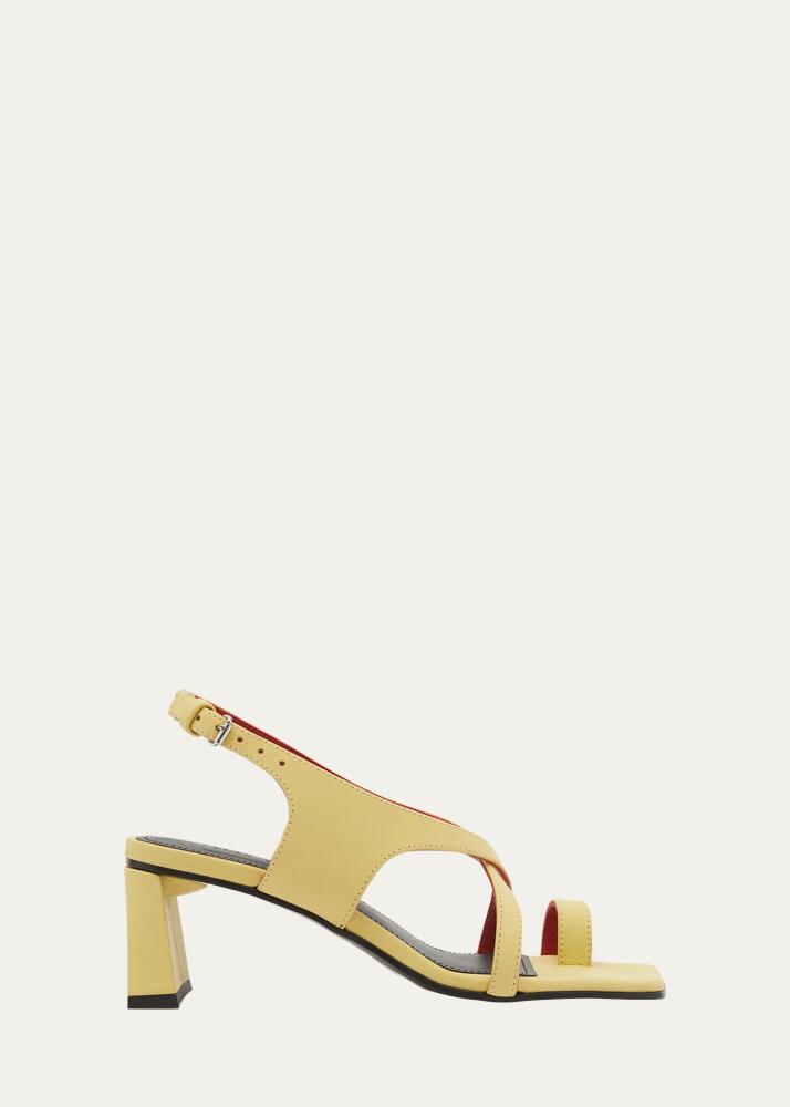 Plan C Calfskin Crisscross Toe-Loop Slingback Sandals Cover