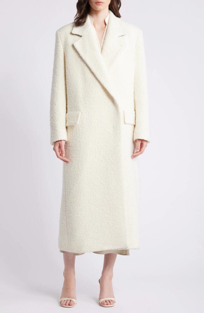 BOSS Bouclé Tweed Longline Coat in Soft Cream Cover