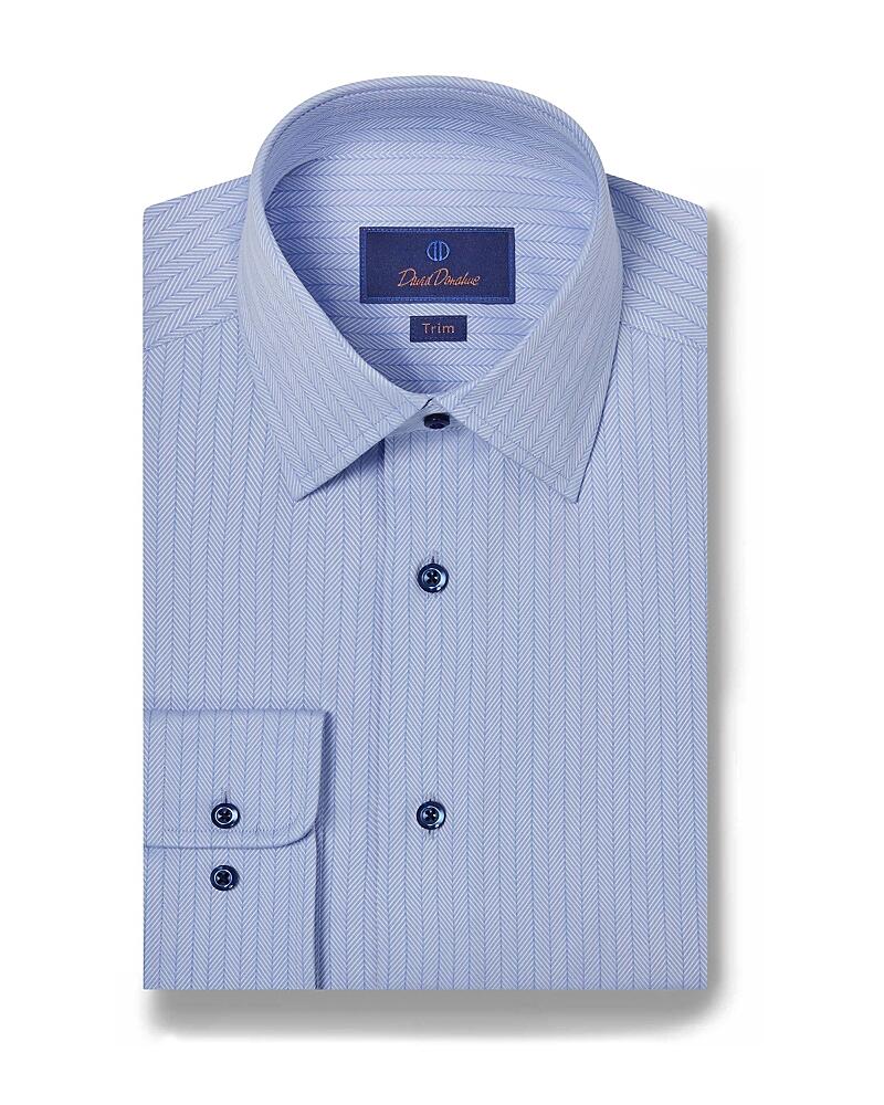 David Donahue Dobby Trim Fit Dress Shirt Cover