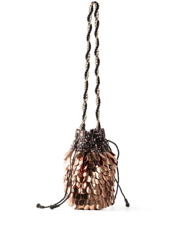 Nannacay Keely sequinned bucket bag - Brown Cover