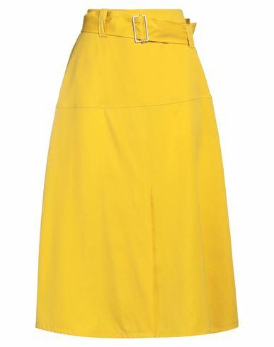 Jil Sander Woman Midi skirt Yellow Virgin Wool Cover