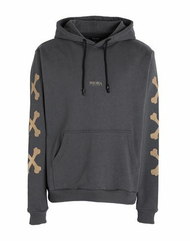 Phobia Archive Hoodie With Cross Bones Man Sweatshirt Lead Cotton Cover