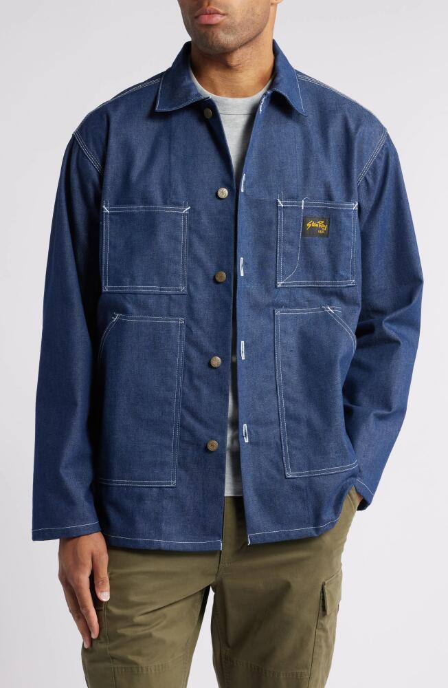 STAN RAY Cotton Button-Up Shop Jacket in 10Oz Denim Cover