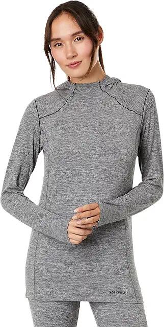 Hot Chillys Clima-Tek Hoodie (Grey Heather) Women's Clothing Cover