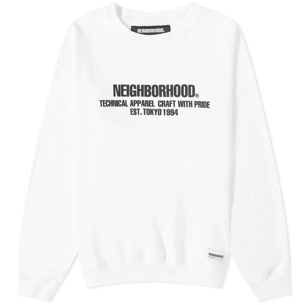 Neighborhood Men's Classic Crew Sweater in White Cover