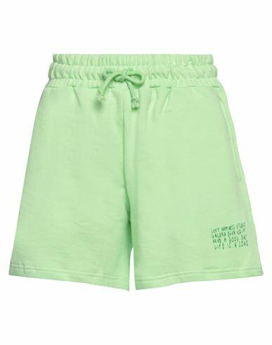 Eleven Paris Woman Shorts & Bermuda Shorts Acid green Cotton Cover