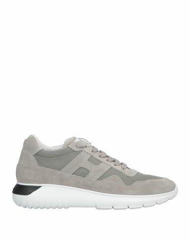 Hogan Man Sneakers Grey Soft Leather, Textile fibers Cover