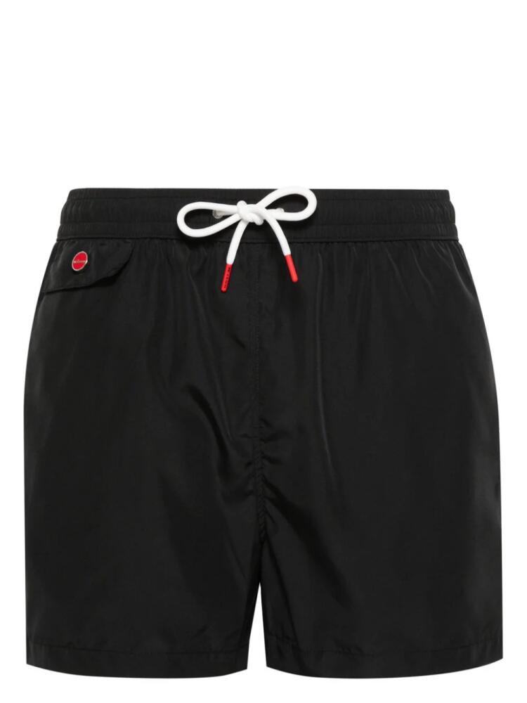 Kiton logo-embroidered swim shorts - Black Cover