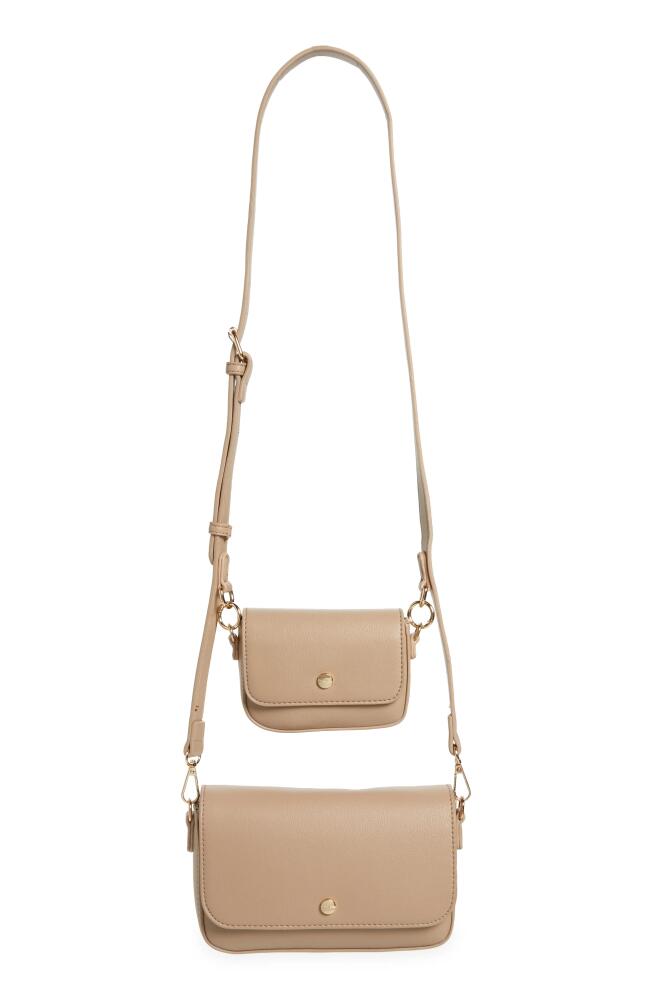 Mali + Lili 2-Piece Vegan Leather Crossbody Bag in Tan Cover