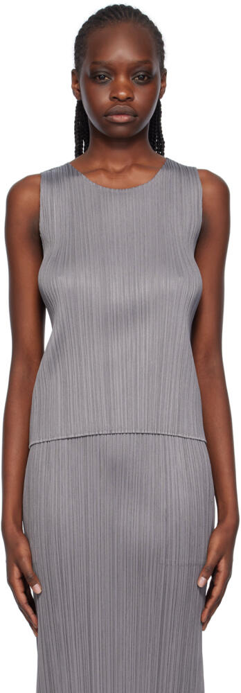 PLEATS PLEASE ISSEY MIYAKE Gray Basics Tank Top Cover