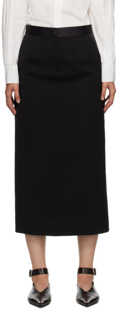 Recto Black Tailored Maxi Skirt Cover