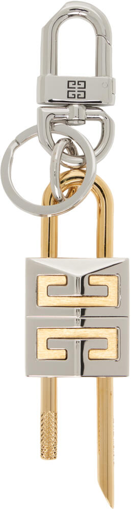 Givenchy Silver & Gold Padlock Keychain Cover