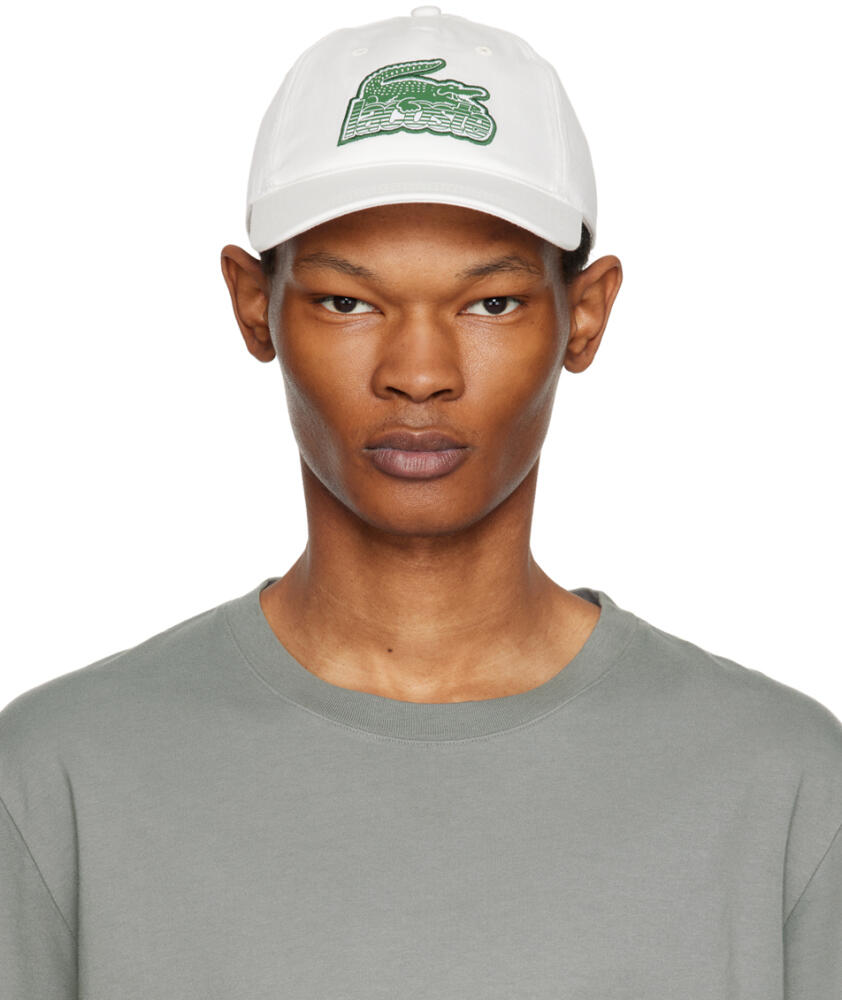 Lacoste White Crocodile Patch Cap Cover