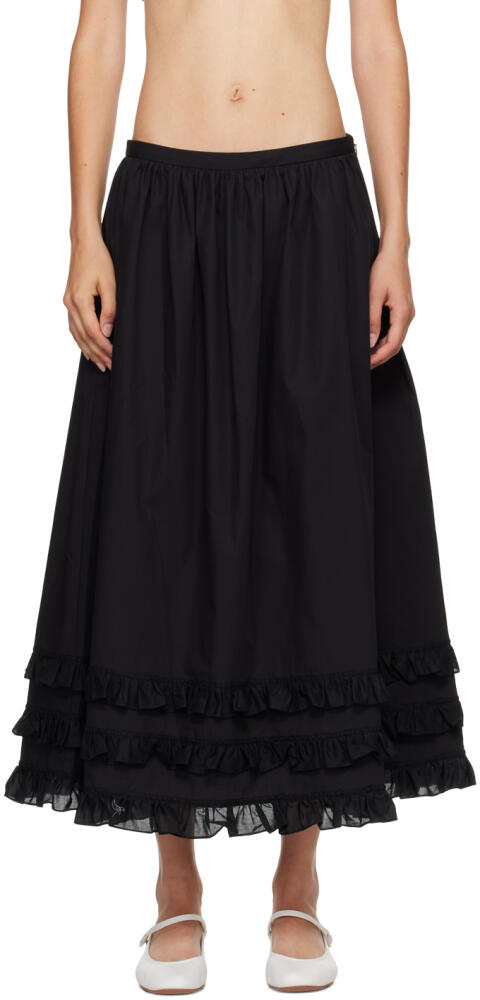 Molly Goddard Black Olive Midi Skirt Cover