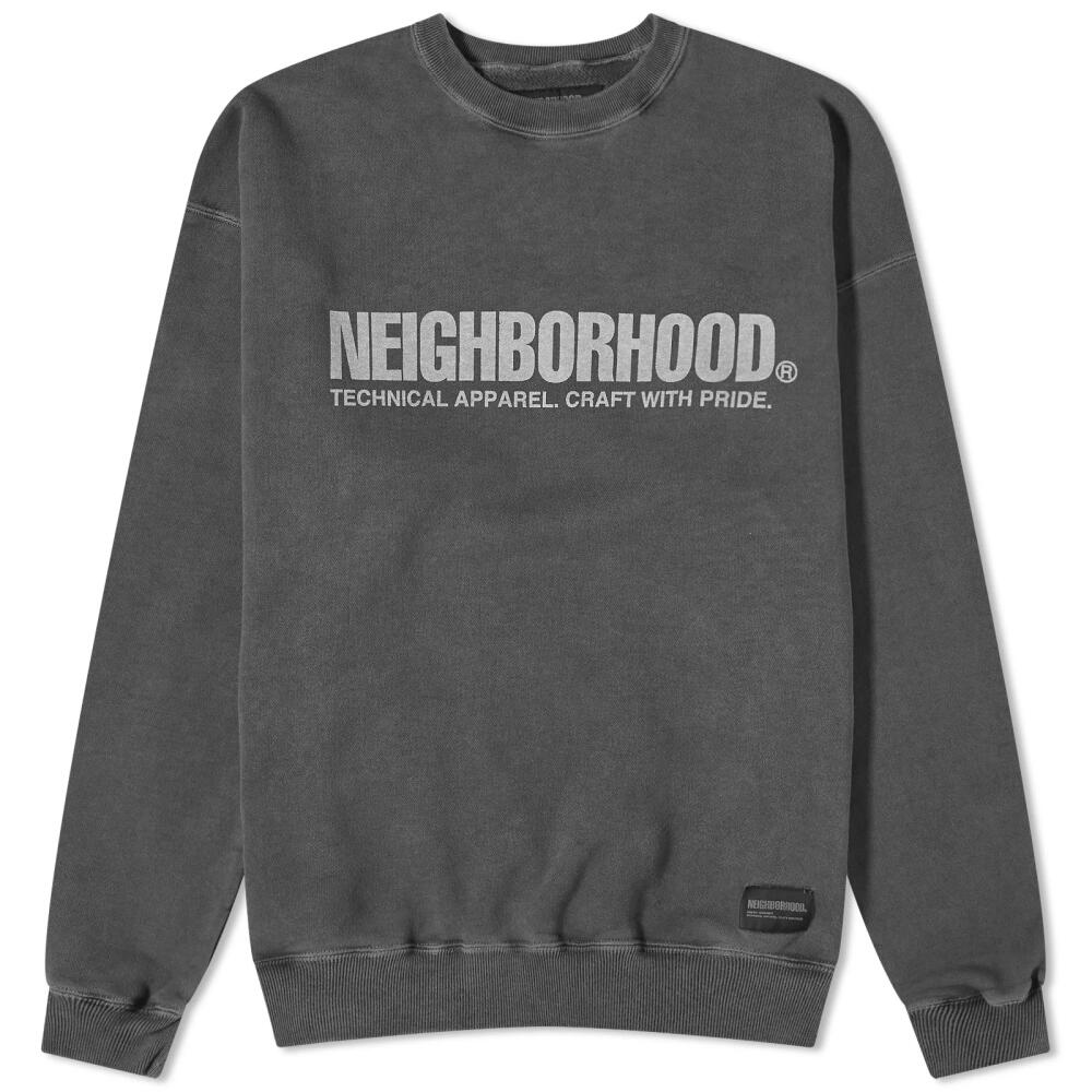 Neighborhood Men's Pigment Dyed Crew Sweater in Black Cover