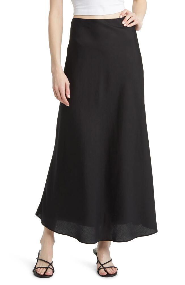 Sophie Rue Beni Tencel lyocell & Linen Skirt in Black Cover