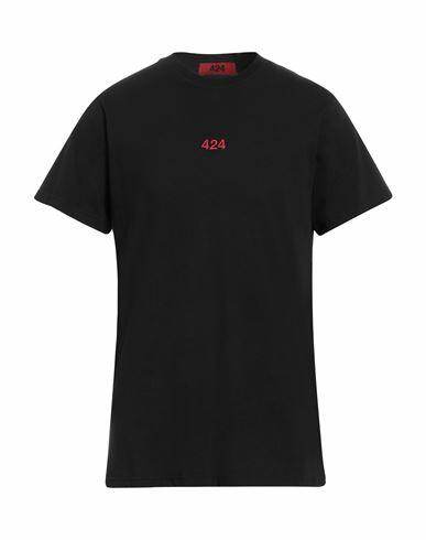 424 Fourtwofour Man T-shirt Black Cotton Cover