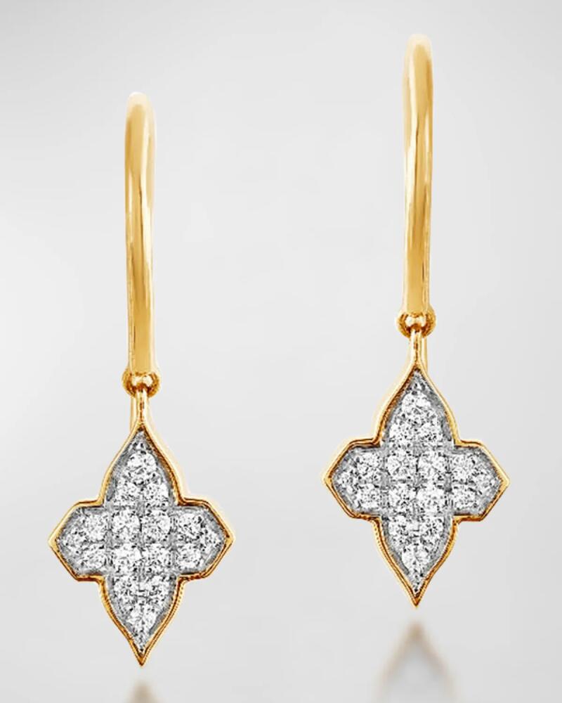 Farah Khan Atelier 18K Yellow Gold Piano Black Diamonds Delicate Earrings Cover