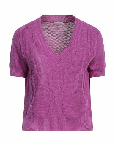 Malo Woman Sweater Mauve Silk, Linen Cover