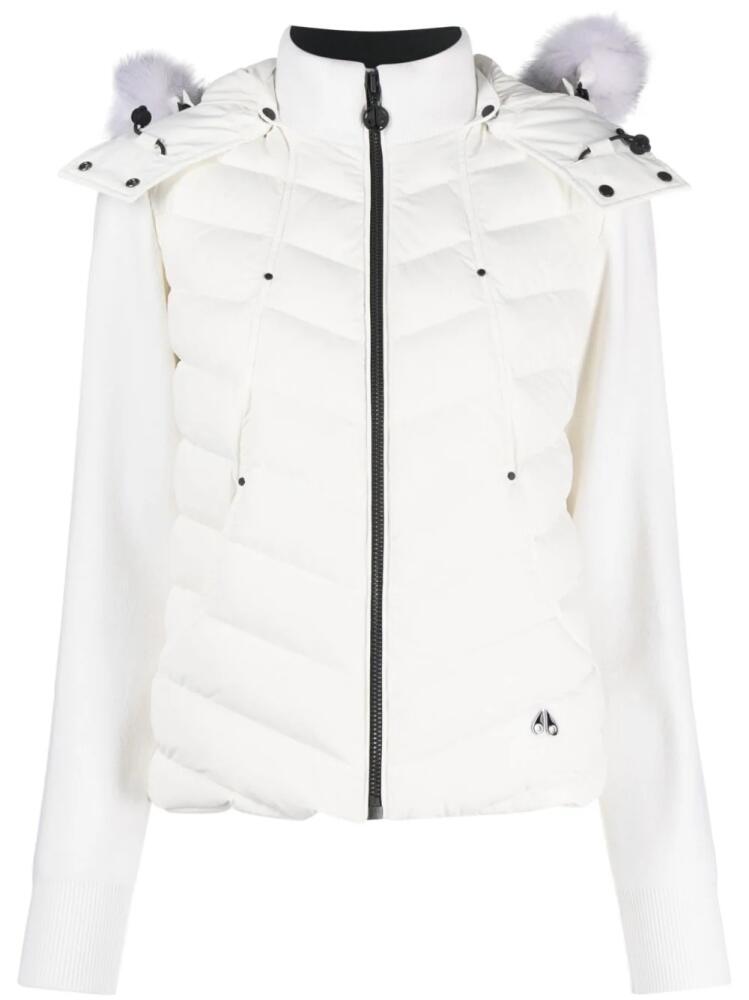 Moose Knuckles hooded panelled padded jacket - White Cover