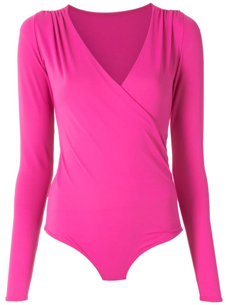 Amir Slama draped long sleeves bodysuit - Pink Cover