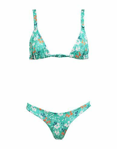 L' Autre Chose Woman Bikini Green Polyamide, Elastane Cover