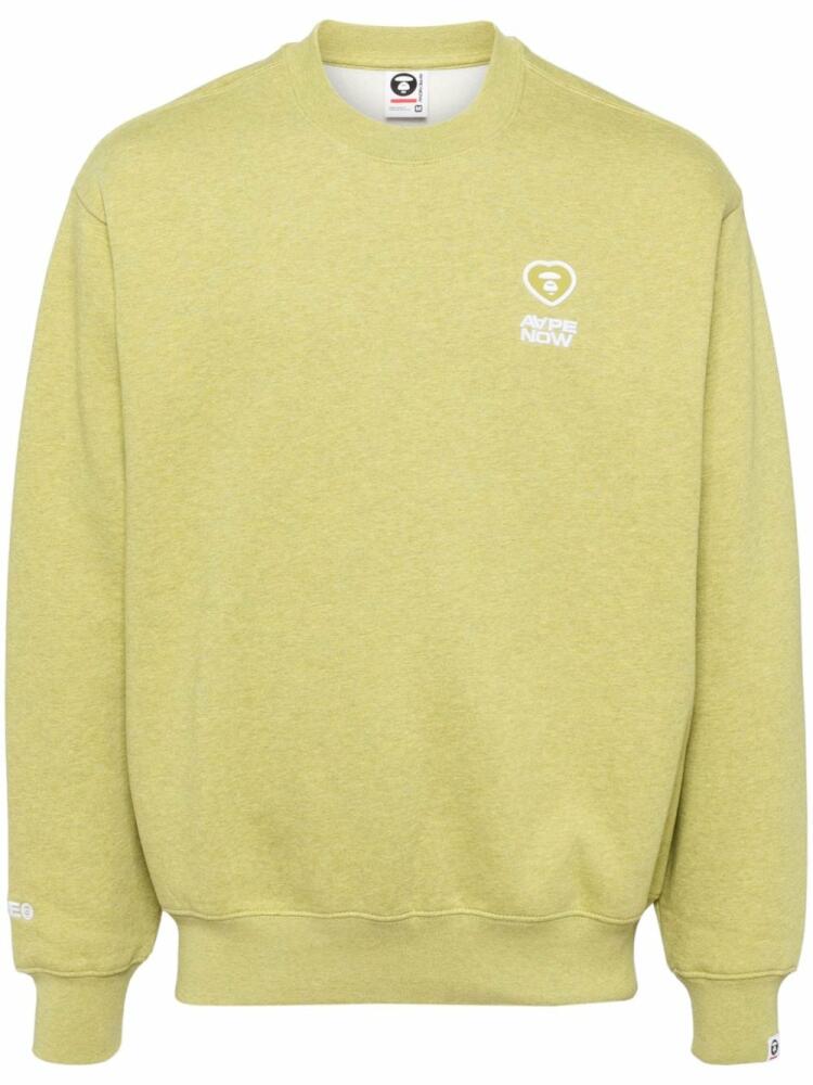 AAPE BY *A BATHING APE® logo-patch crew-neck sweatshirt - Green Cover