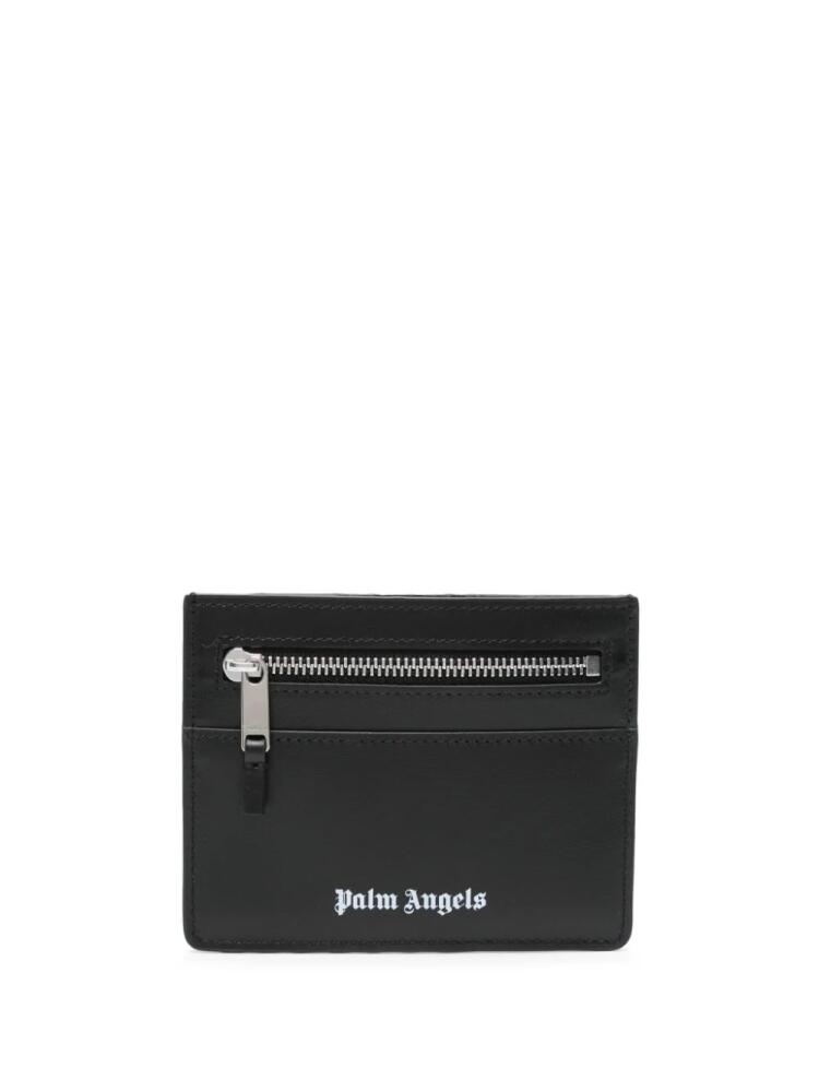 Palm Angels logo-print leather cardholder - Black Cover